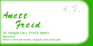 anett freid business card